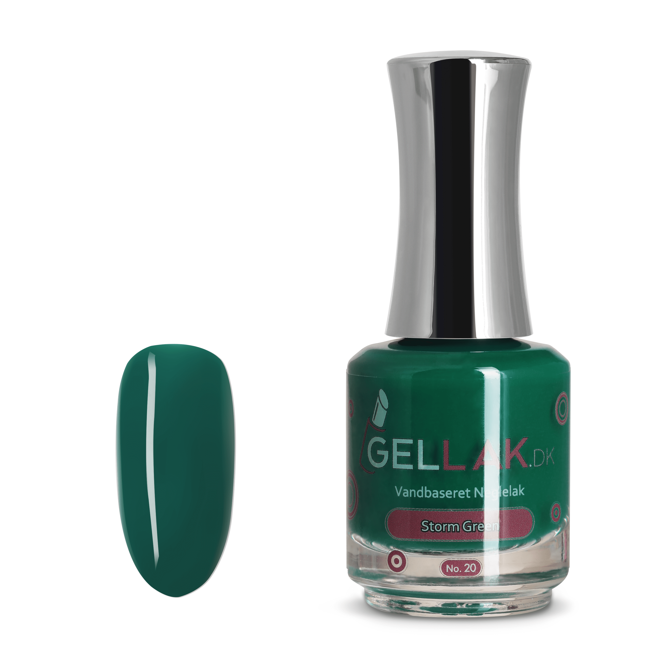 Grøn Vandbaseret Neglelak Quot Storm Green Quot No 20 15 Ml Gellak Dk