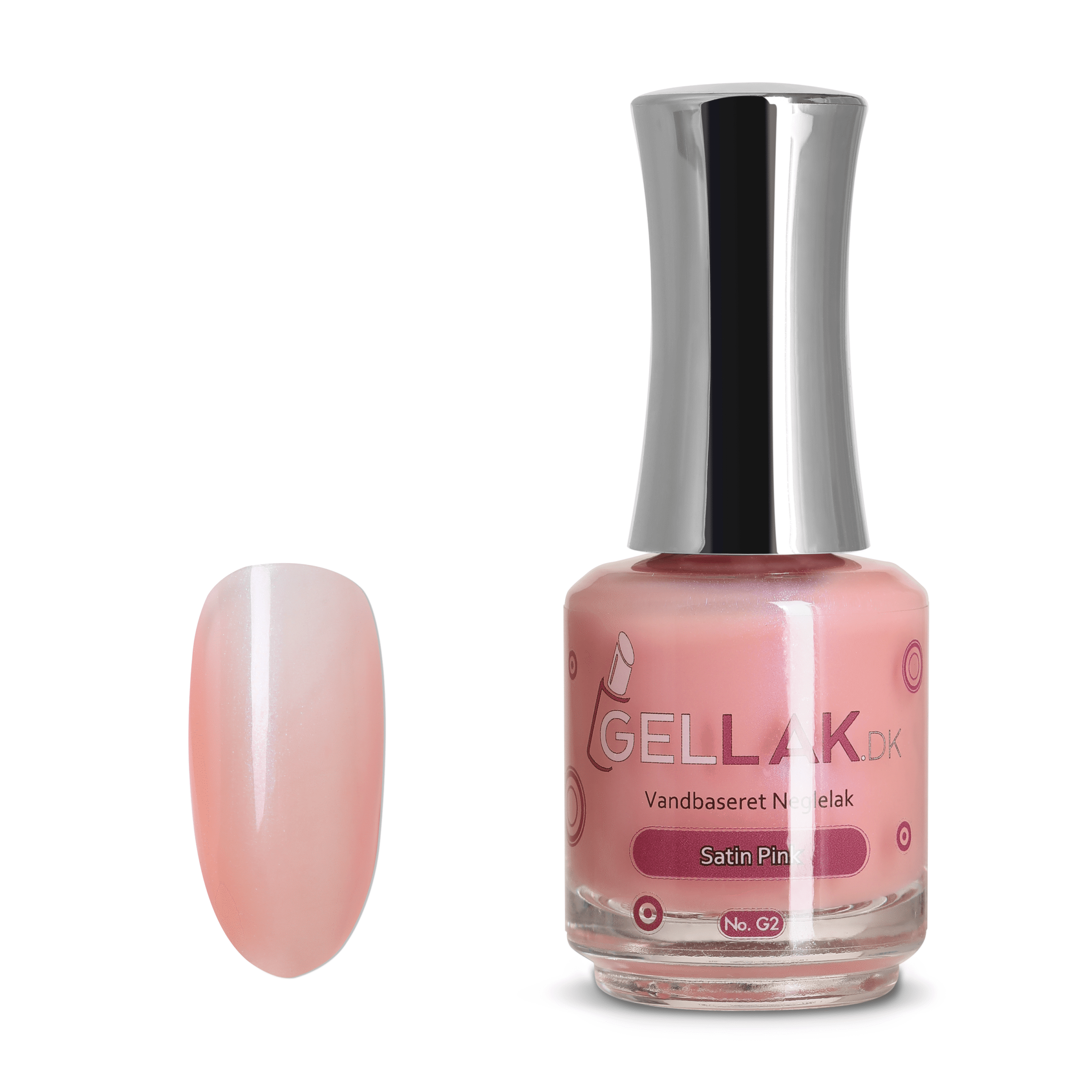 Lyserød Vandbaseret Neglelak Quot Satin Pink Quot No G2 15 Ml Gellak Dk