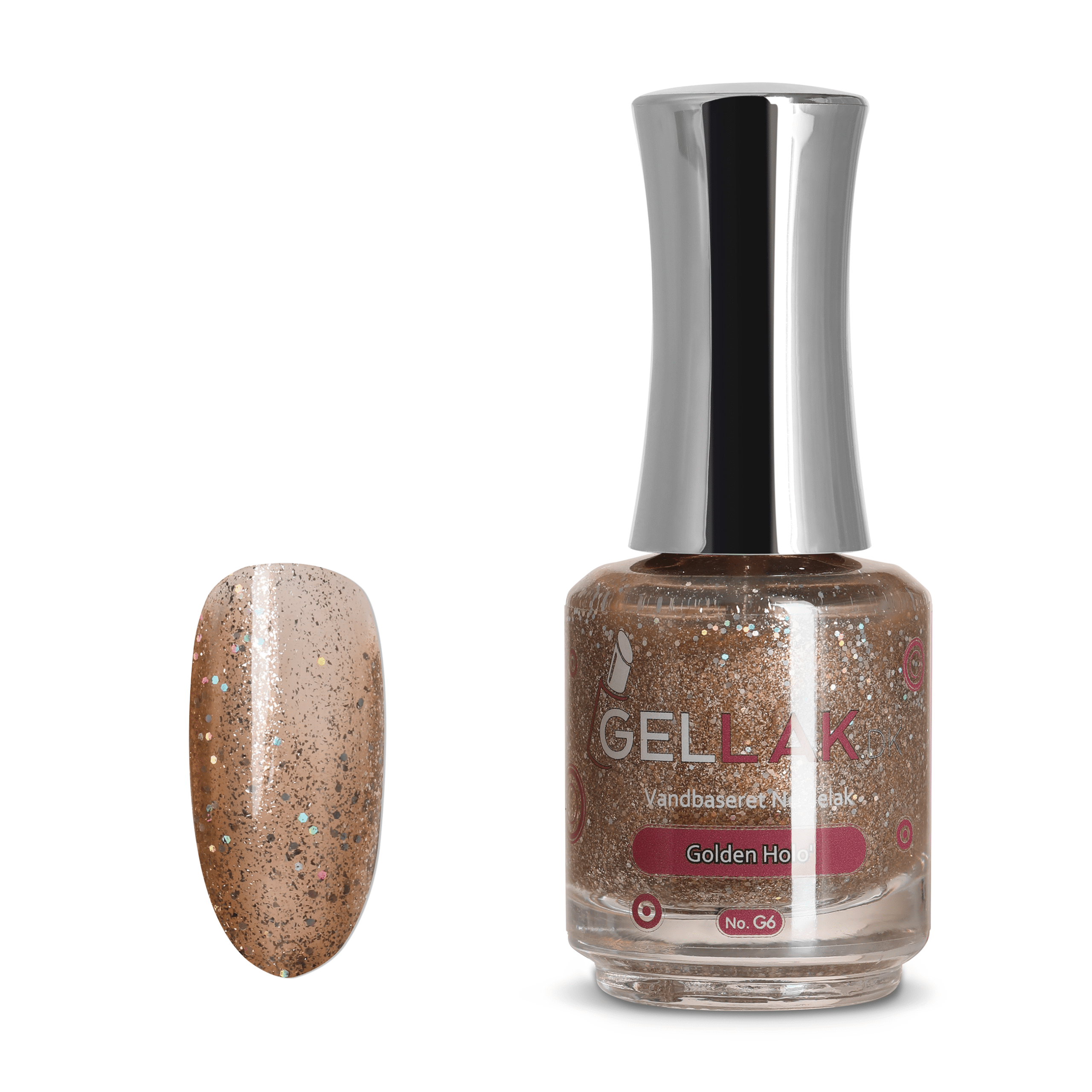 Guld Vandbaseret Neglelak Quot Golden Holo Quot No G6 15 Ml Gellak Dk