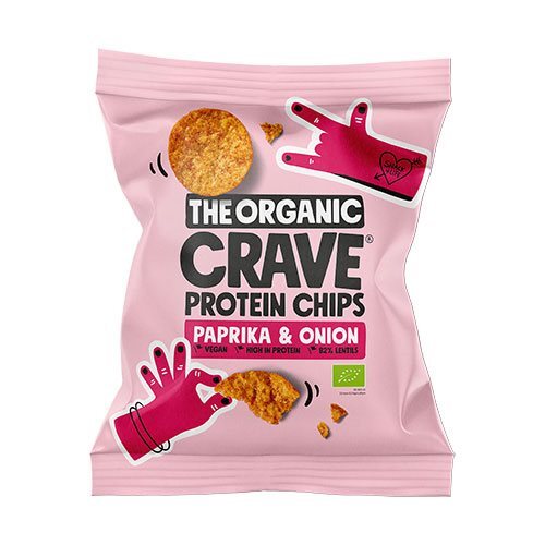 Veganske Protein Chips M  Paprika   Onion økologiske   30 Gram