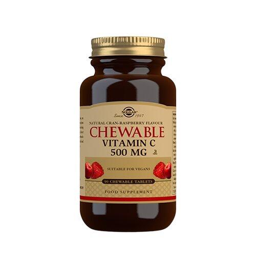 Solgar Vitamin C Tyggetablet Tranebær Hindbær Smag  90tab