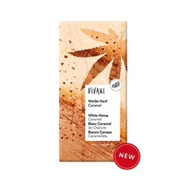 Vivani Hvid Chokolade ø Med Karamelliseret Hamp 80g