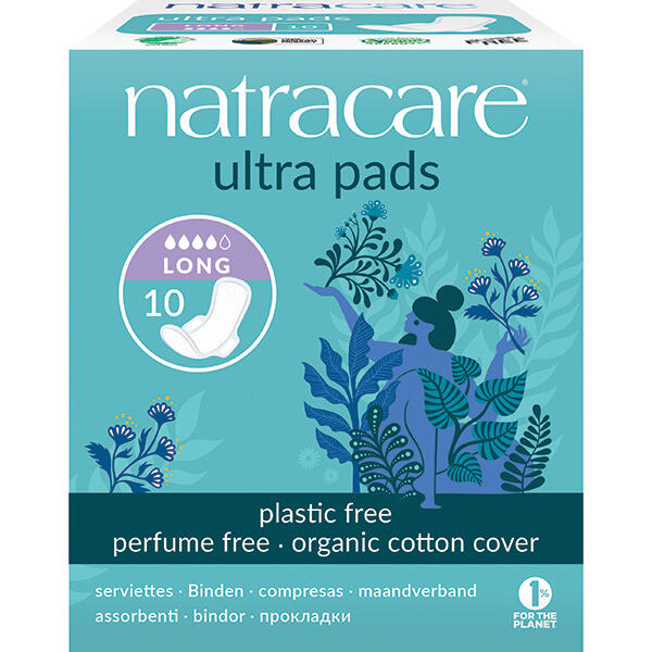 Natracare Long Ultra Bind Med Vinger øko    10 Stk