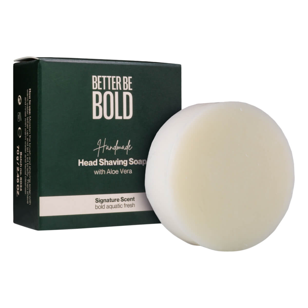 Better Be Bold Handmade Headshaving Soap  Aloe Vera  70 G