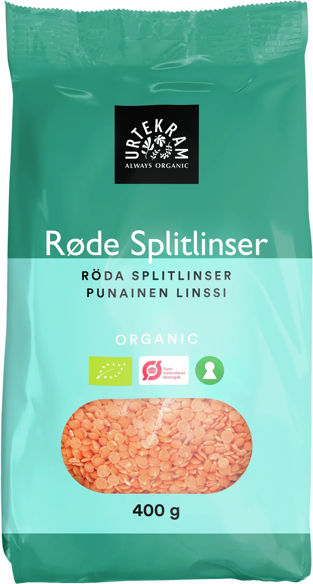 Røde Splitlinser øko    400 Gram