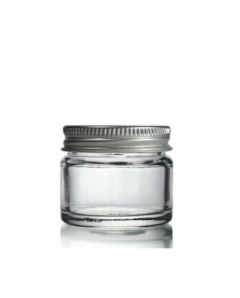 Glaskrukke 15 Ml Med Aluminiumslåg  Klar Glas  Lufttæt Skumpude   Hedenhus   Ideel Til Cremer Og Lotions  37x41 Mm  43 G