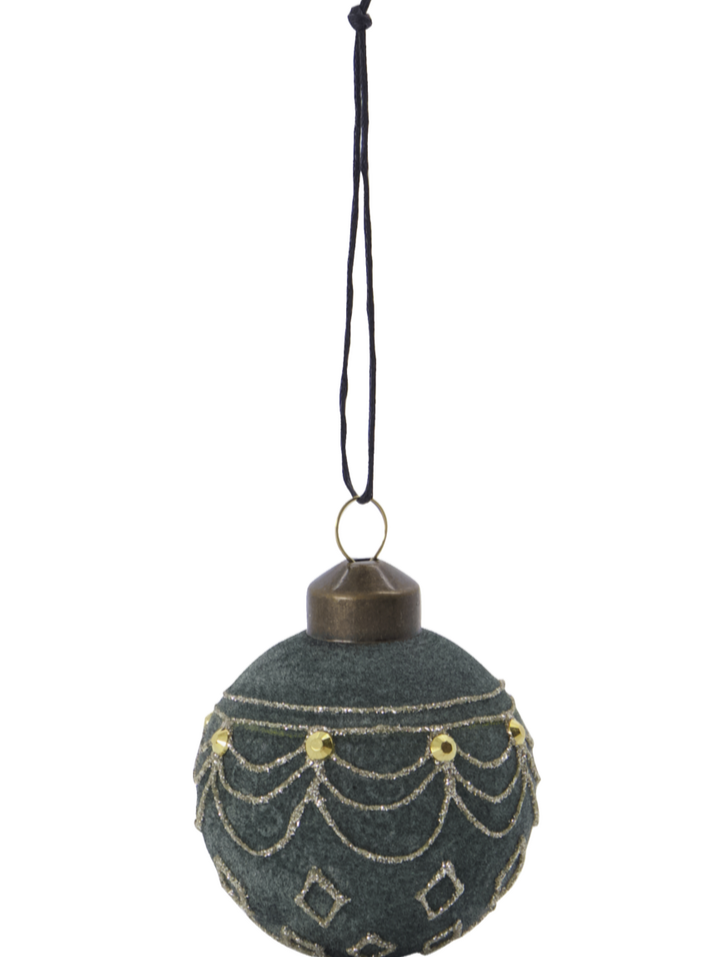 House Doctor Ornament Hdvelour  Støvet Grøn