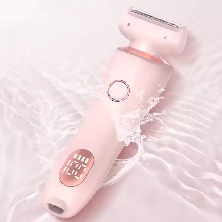 Ladyshaver Inkl  Ekstra Skærerhoved Sæt    Gratis Fragt   Pink   Med Batteridisplay