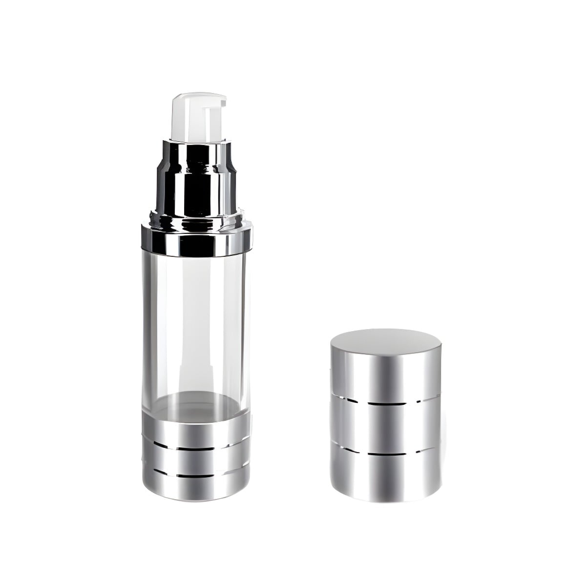 30 Ml  Flaske Klar Sølv Med Pumpehoved