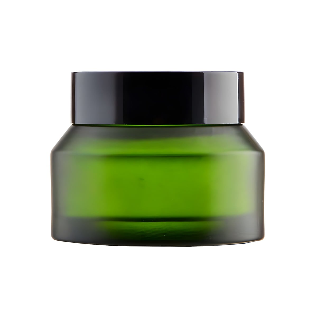 50 Ml  Grøn Glas Creme Bøtte Med Sort Låg