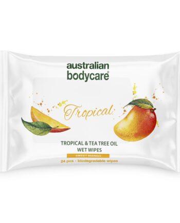 Tropical Vådservietter Med Mango   Tea Tree Oil 24 Stk  ?  Til Daglig Rens Af Krop Og Ansigt   1 Stk