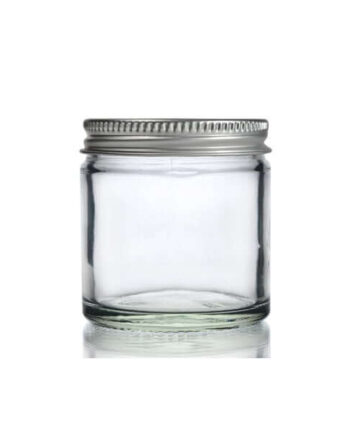 Glas Krukke 60 Ml Med Aluminium Låg  Klar   Skumpude For Tæt Lukning  Egnet Til Cremer Og Salver   Hedenhus