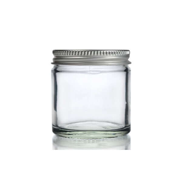 Glas Krukke 60 Ml Med Aluminium Låg  Klar   Skumpude For Tæt Lukning  Egnet Til Cremer Og Salver   Hedenhus