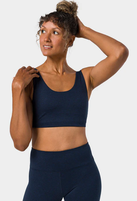 Manduka  Quot Dhara Quot  Bra  Midnight Heather Str  L