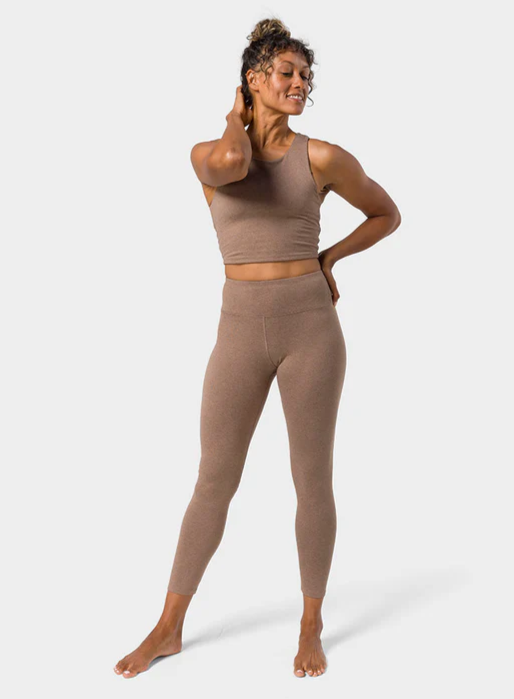 Manduka  Quot Dhara Quot  Hight Waist Leggings  Lions Mane Heather Str M