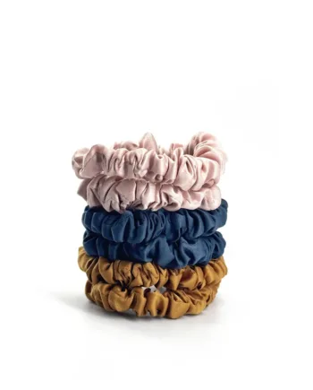 6 Pak Soft Satin Scrunchies Small   Inka