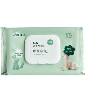 Derma Babyvådservietter  64 Stk