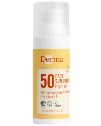 Derma Ansigtssolcreme Spf50  50 Ml    økologisk Solcreme   Vandfast Solcreme