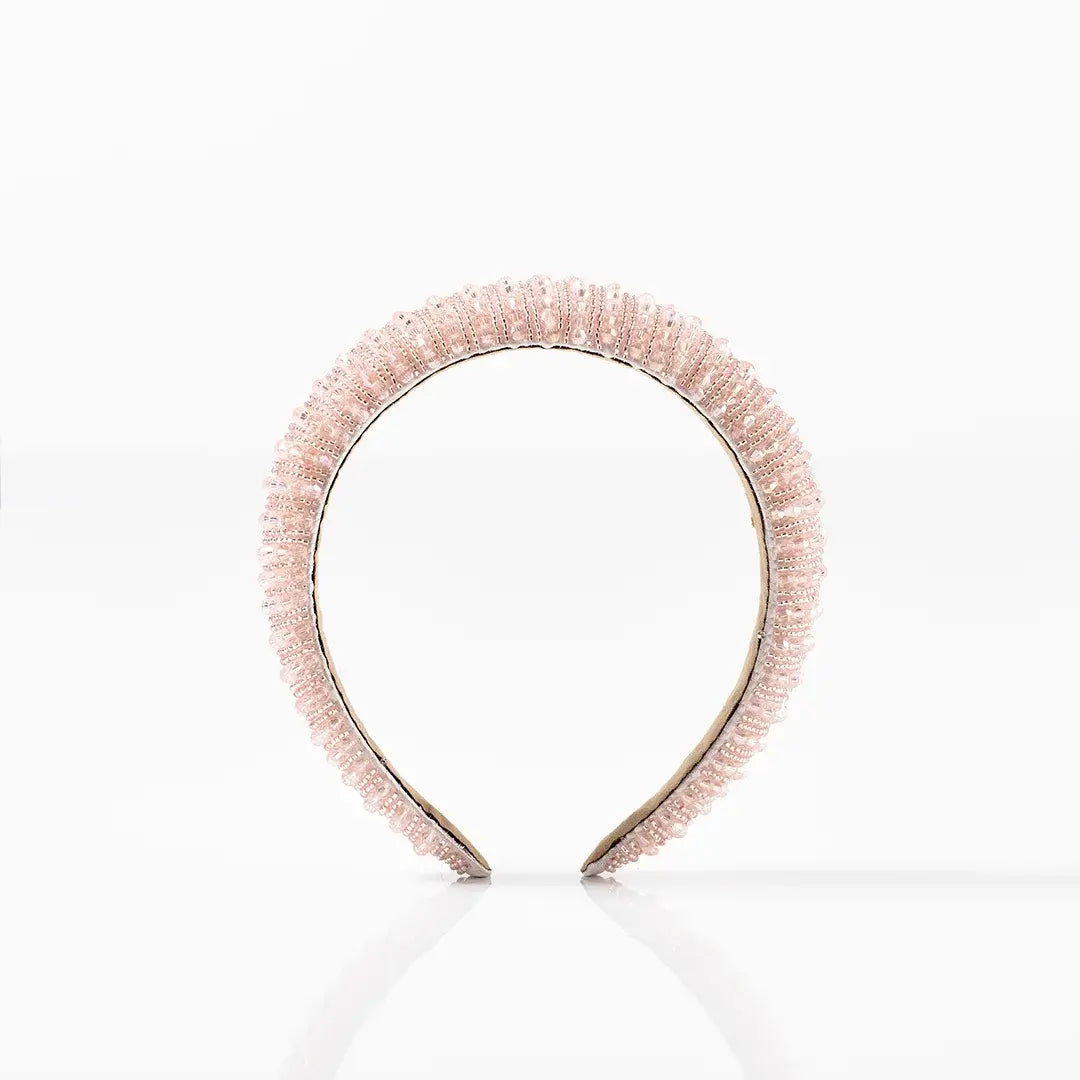 Hårbøjle   Glimmer   Rosa Med Sten