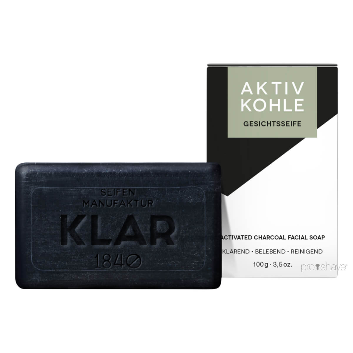 Klar Seifen Sæbe  Aktivt Kul  100 Gr