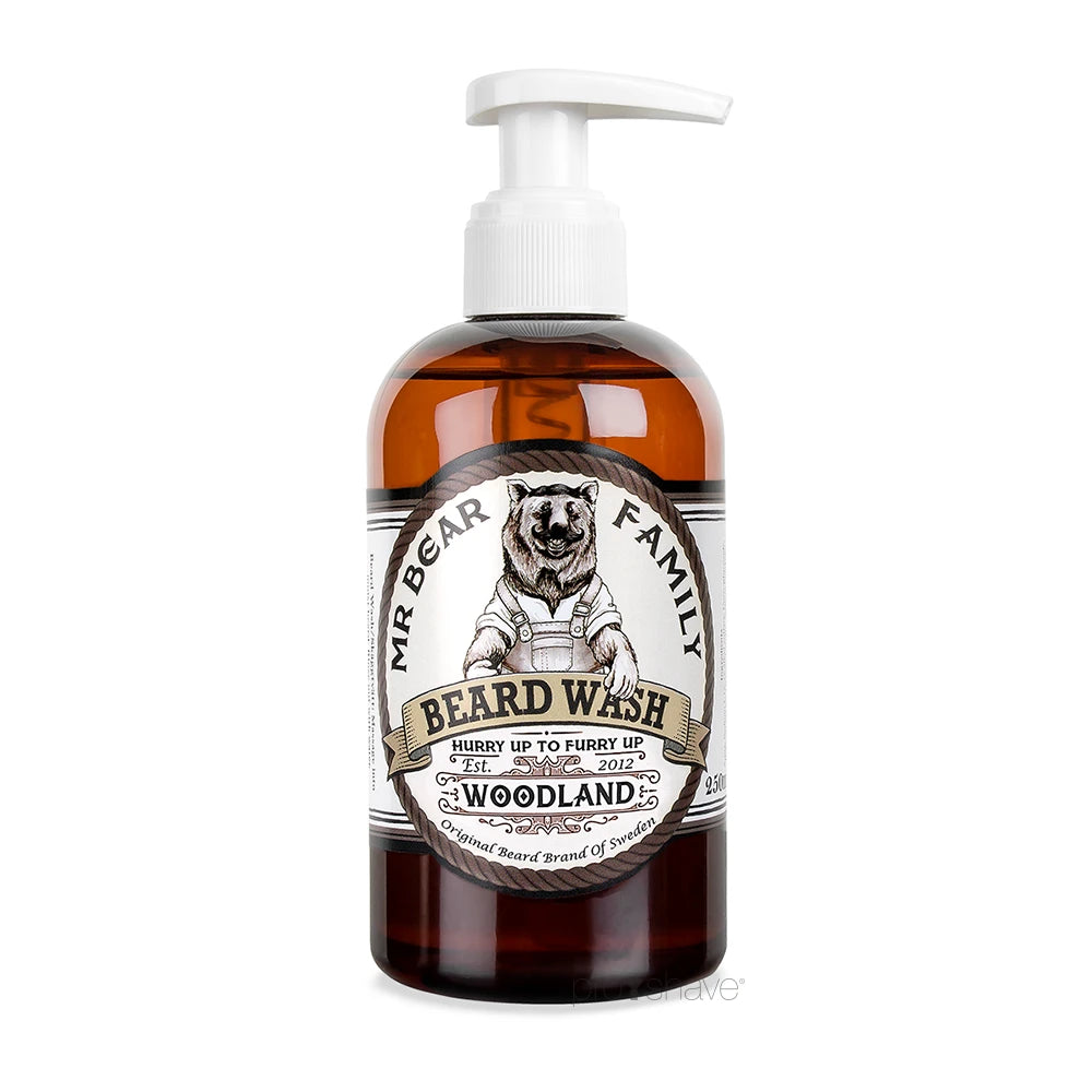 Mr  Bear Skægshampoo  Beard Wash  Woodland  250 Ml