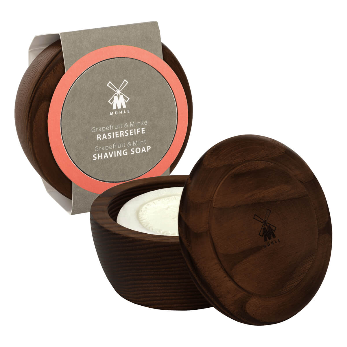 M? Hle Shaving Barbersæbe I Træskål  Grapefrugt   Mint  65 Gr
