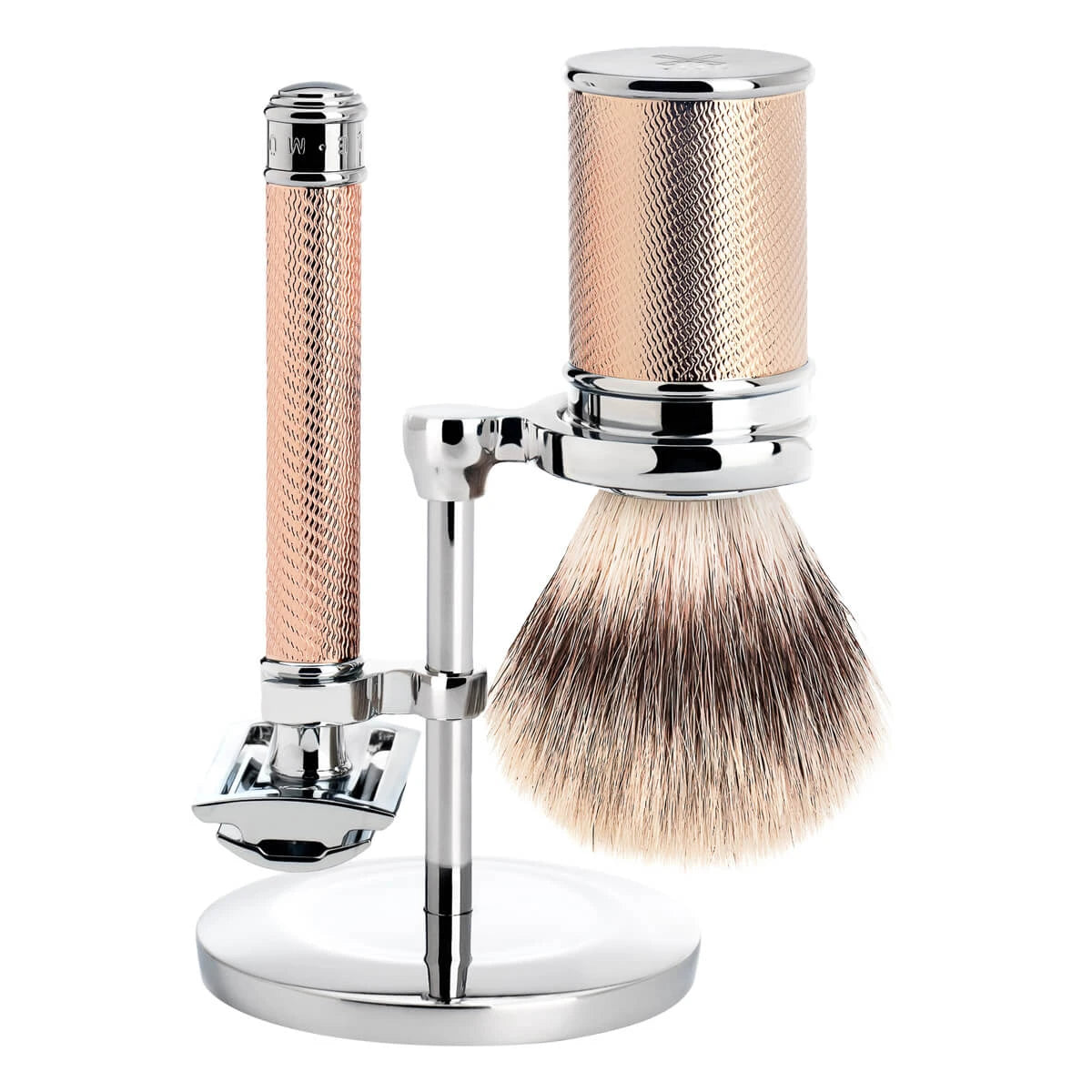 M? Hle Shaving Barbersæt Med De Skraber  Fibre Barberkost Og Holder  Traditional  Rosegold