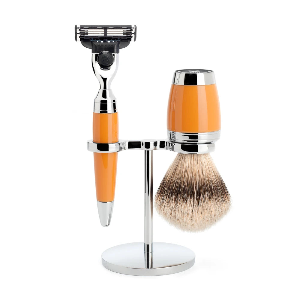 M? Hle Shaving Barbersæt Med Mach3 Skraber  Barberkost Og Holder  Stylo  Butterscotch