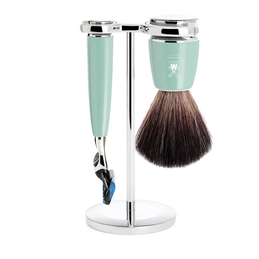M? Hle Shaving Barbersæt Med Fusion Skraber  Barberkost Og Holder  Rytmo  Mintgrøn