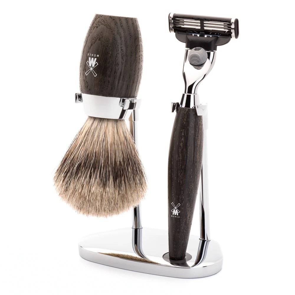 M? Hle Shaving Barbersæt Med Mach3 Skraber  Barberkost Og Holder  Kosmo  Moseeg