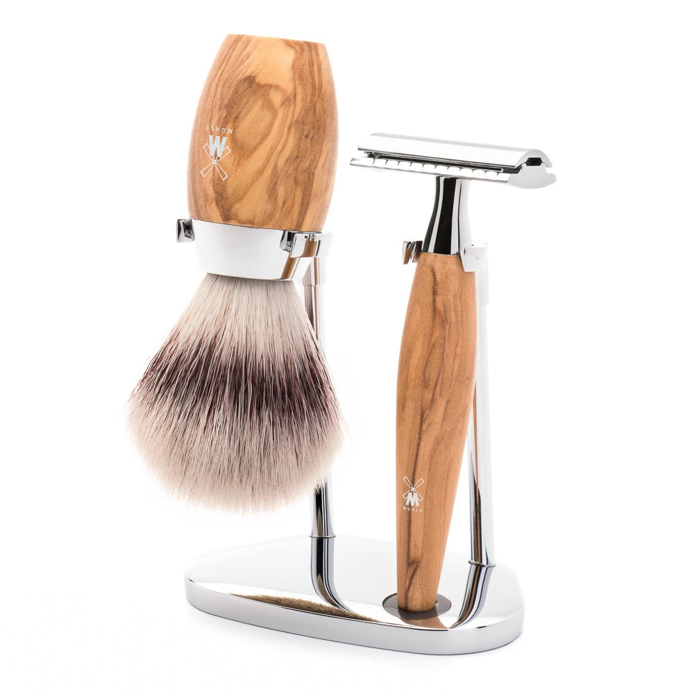 M? Hle Shaving Barbersæt Med De Skraber  Barberkost Og Holder  Kosmo  Oliventræ