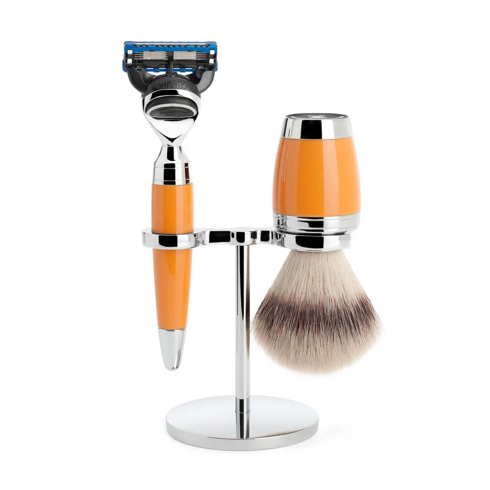 M? Hle Shaving Barbersæt Med Skraber  Barberkost Og Holder  Stylo  Butterscotch