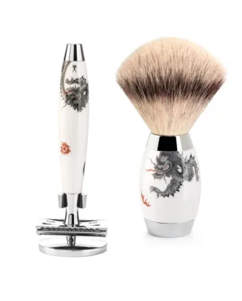 M? Hle Shaving Meissen Porcelain Barbersæt Med De Skraber  Silvertip Fibre?  Barberkost Og Holder Til Skraber  Porcelæn