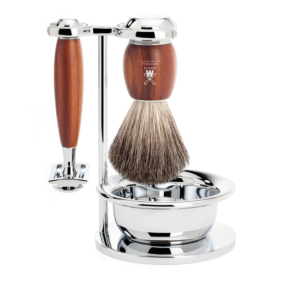 M? Hle Shaving Barbersæt Med De Skraber  Barberkost  Holder Og Skål  Vivo  Blommetræ