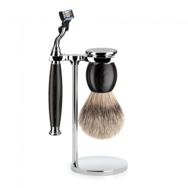M? Hle Shaving Barbersæt Med Mach3 Skraber  Barberkost Og Holder  Sophist  African Blackwood