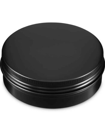 Aluminiumsbøtte 100 Ml Sort   Skumgummipude I Låg  Lakbelagt Inderside  ø 71 Mm  Højde 36 Mm   Hedenhus