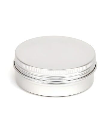 Aluminiumsbøtte 60 Ml Med Skruelåg Og Skumpude   Hedenhus   Indvendig Lakering  Diameter 71 Mm  Højde 25 Mm