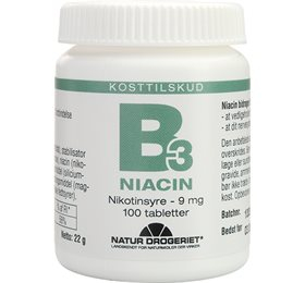 Natur Drogeriet B3 Niacin Nikotinsyre 9 Mg  Bull  100 Tab