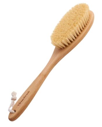 Badebørste Med Langt Håndtag  Bambus  Naturlige Agave Fibre  39 Cm  Oval 15x8 Cm   Hedenhus   Eksfolierer Og øger Glød