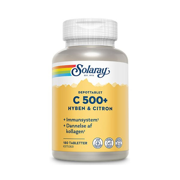 Solaray C Vitamin C500  Hyben   Citron 180 Tabletter