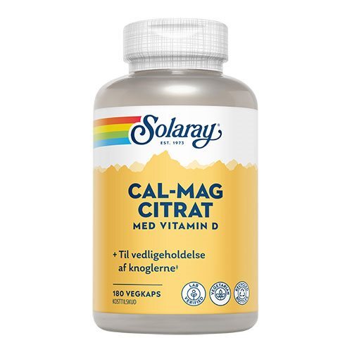 Solaray Cal Mag Citrat Med Vitamin D  180kap