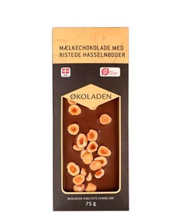 økoladen Mælkechokolade M  Ristede Hasselnødder ø  75g