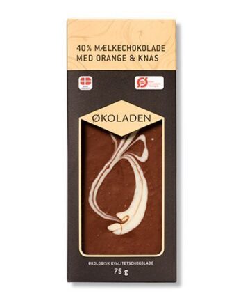 økoladen Chokolade Mælk Orange Knas ø  75g
