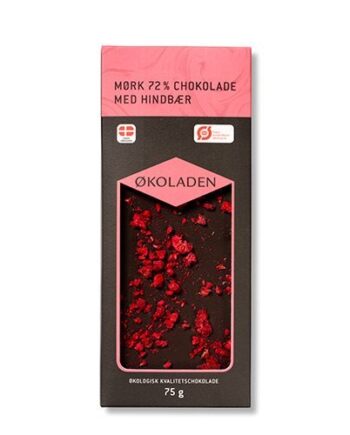 økoladen Chokolade Mørk Hindbær 72  ø  75g