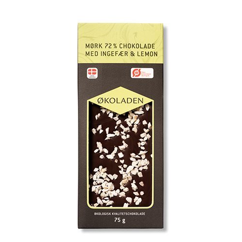 økoladen Chokolade Mørk Ingefær Lemon ø  75g