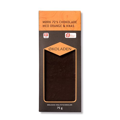 økoladen Chokolade Mørk Orange Knas ø  75g