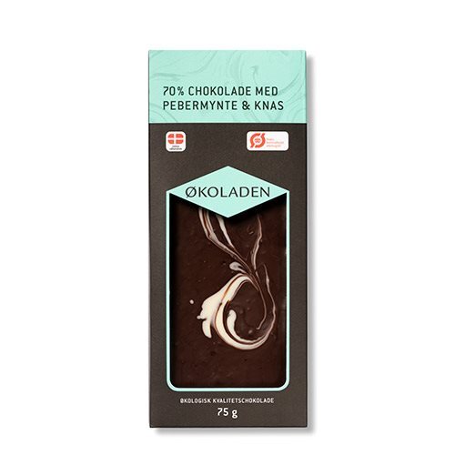 økoladen Chokolade Pebermynte Knas ø  75g