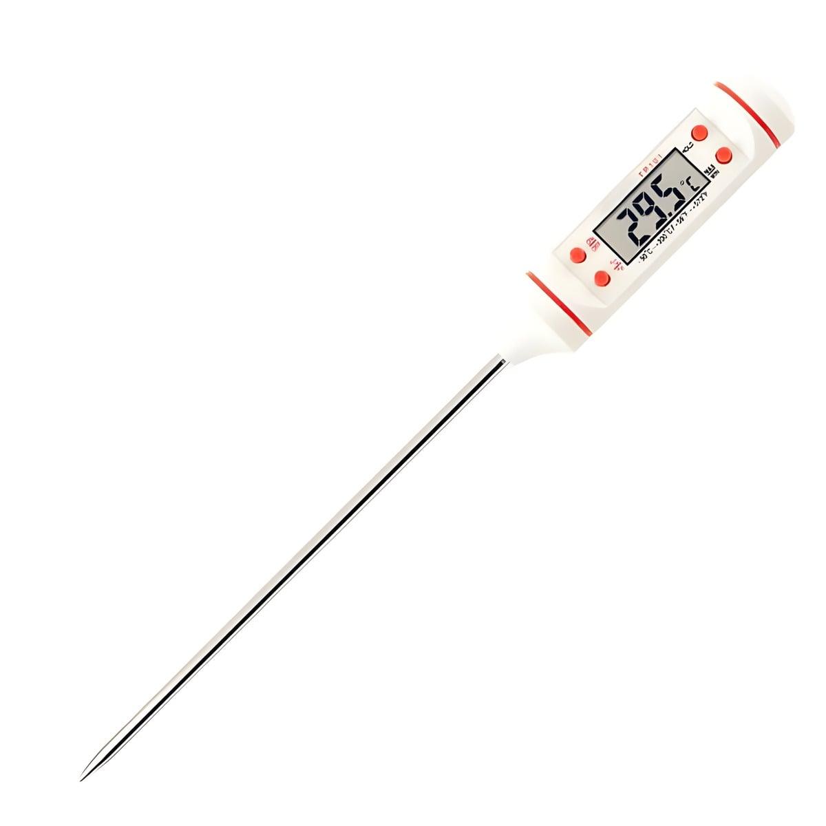 Digitalt Madtermometer   Hvid  Måleinterval  50 Til  300? C  Automatisk Sluk  Med Batteri   Hedenhus   Præcision ? 1? C