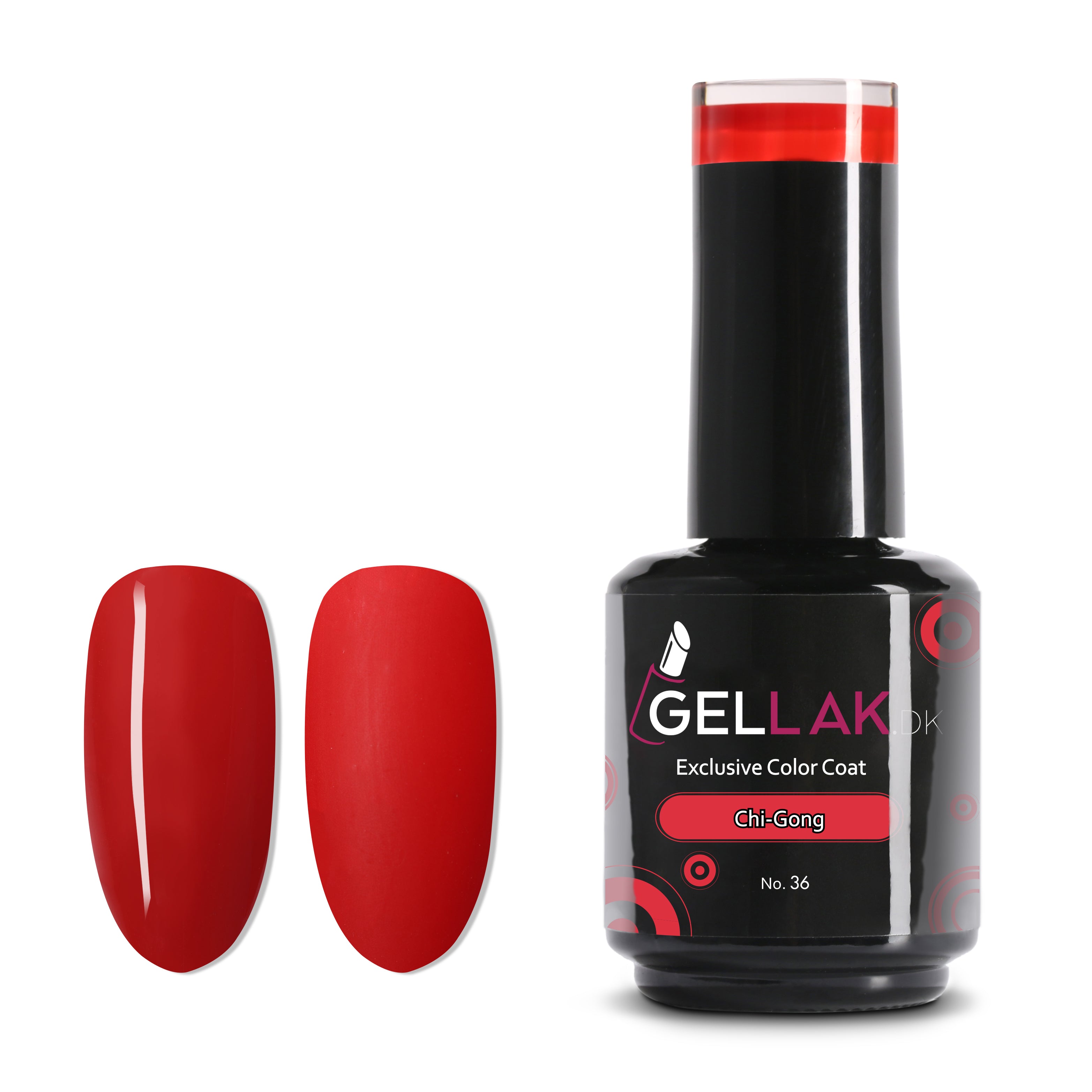 Gel Neglelak Rød   15 Ml   Chi Gong No  36   Gellak Dk