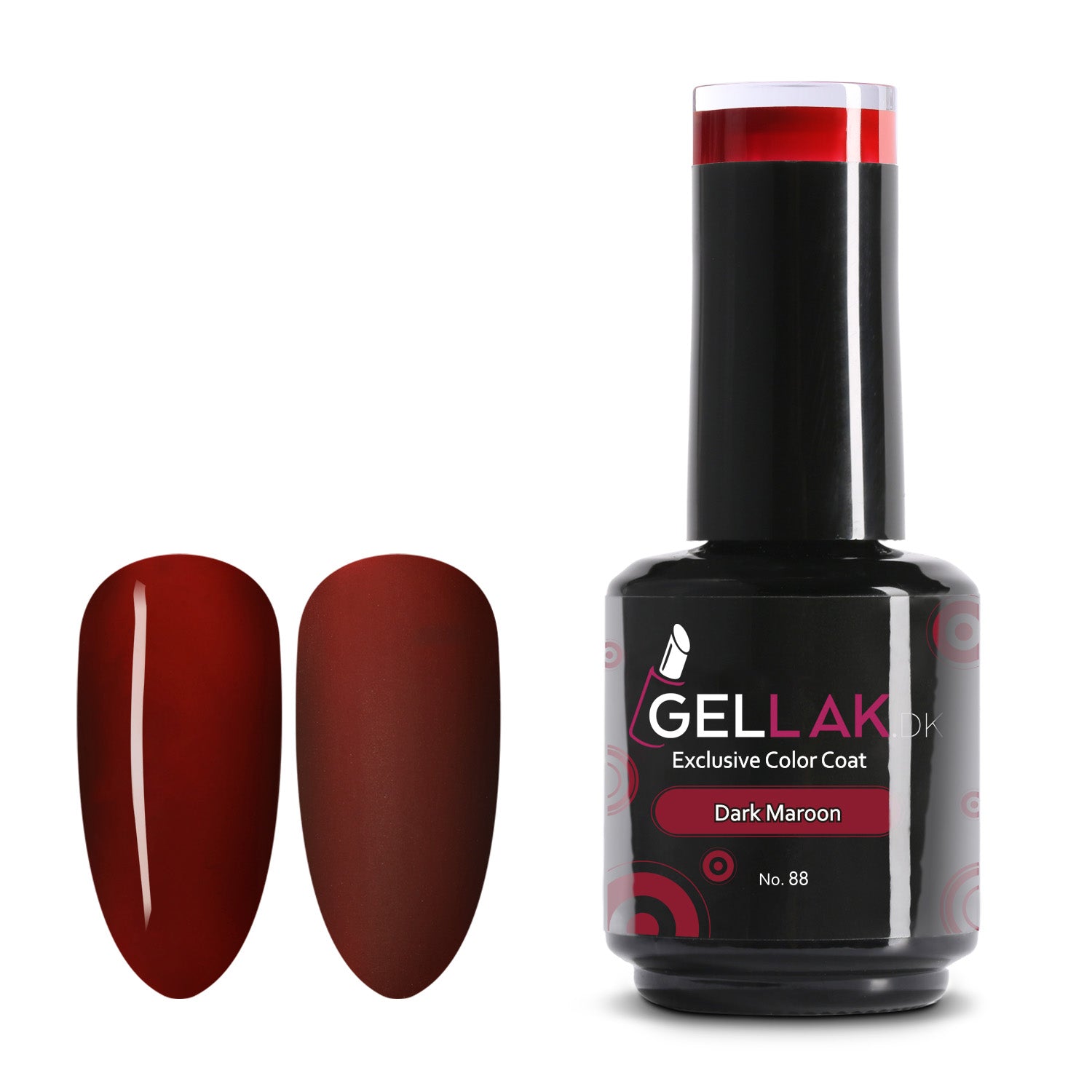 Gel Neglelak Rød   15 Ml   Dark Maroon No  88   Gellak Dk